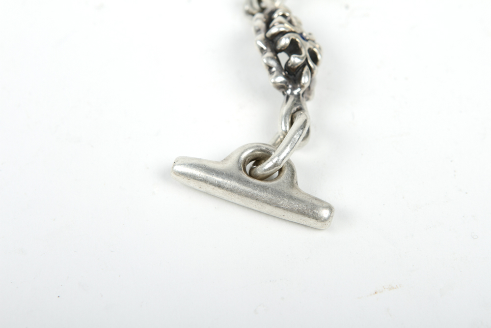 Heavyweight Sterling Silver and Sapphire Bracelet