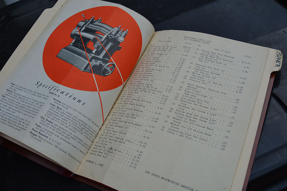 Parks Heavy Duty Thickness Planer