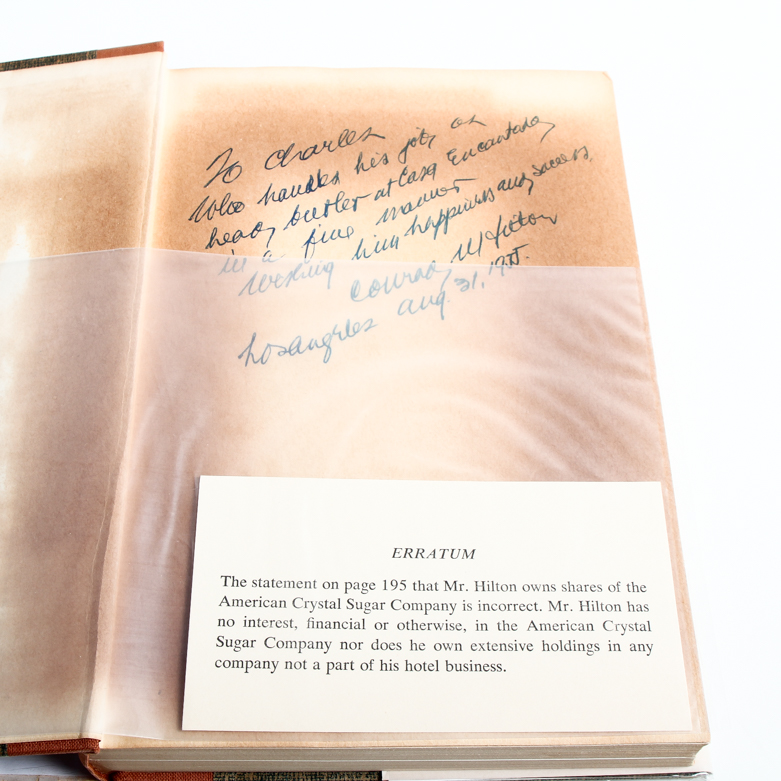 Signed "The Silver Space: The Conrad Hilton Story" Book