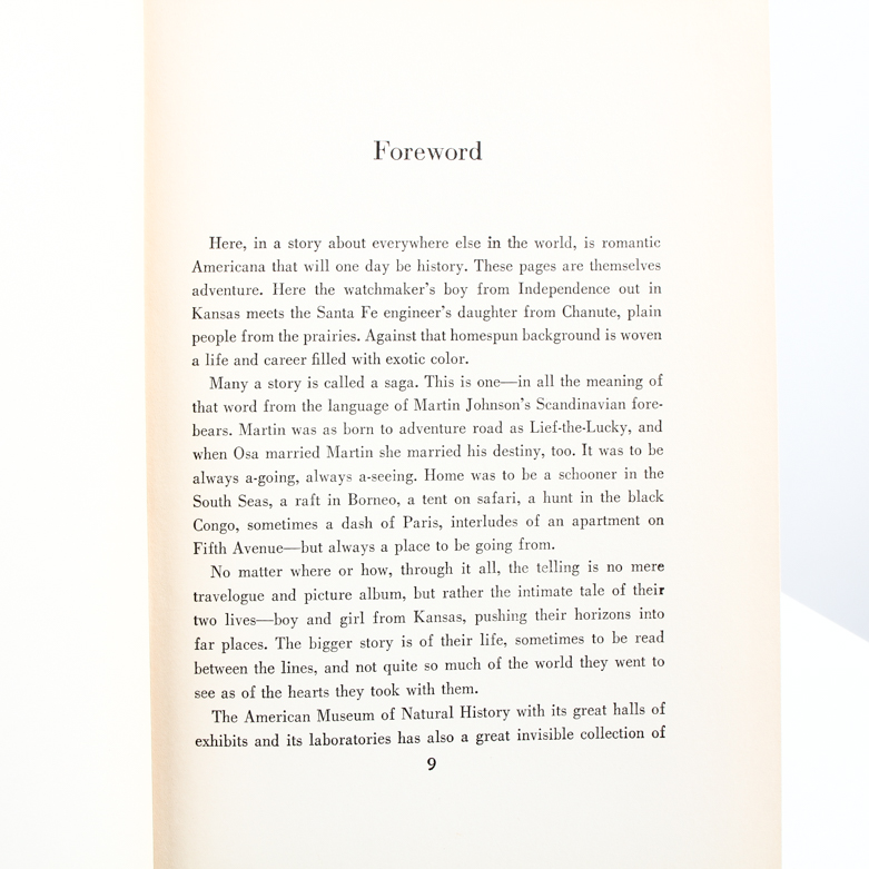 "I Married Adventure" by Osa Johnson, First Edition 1940