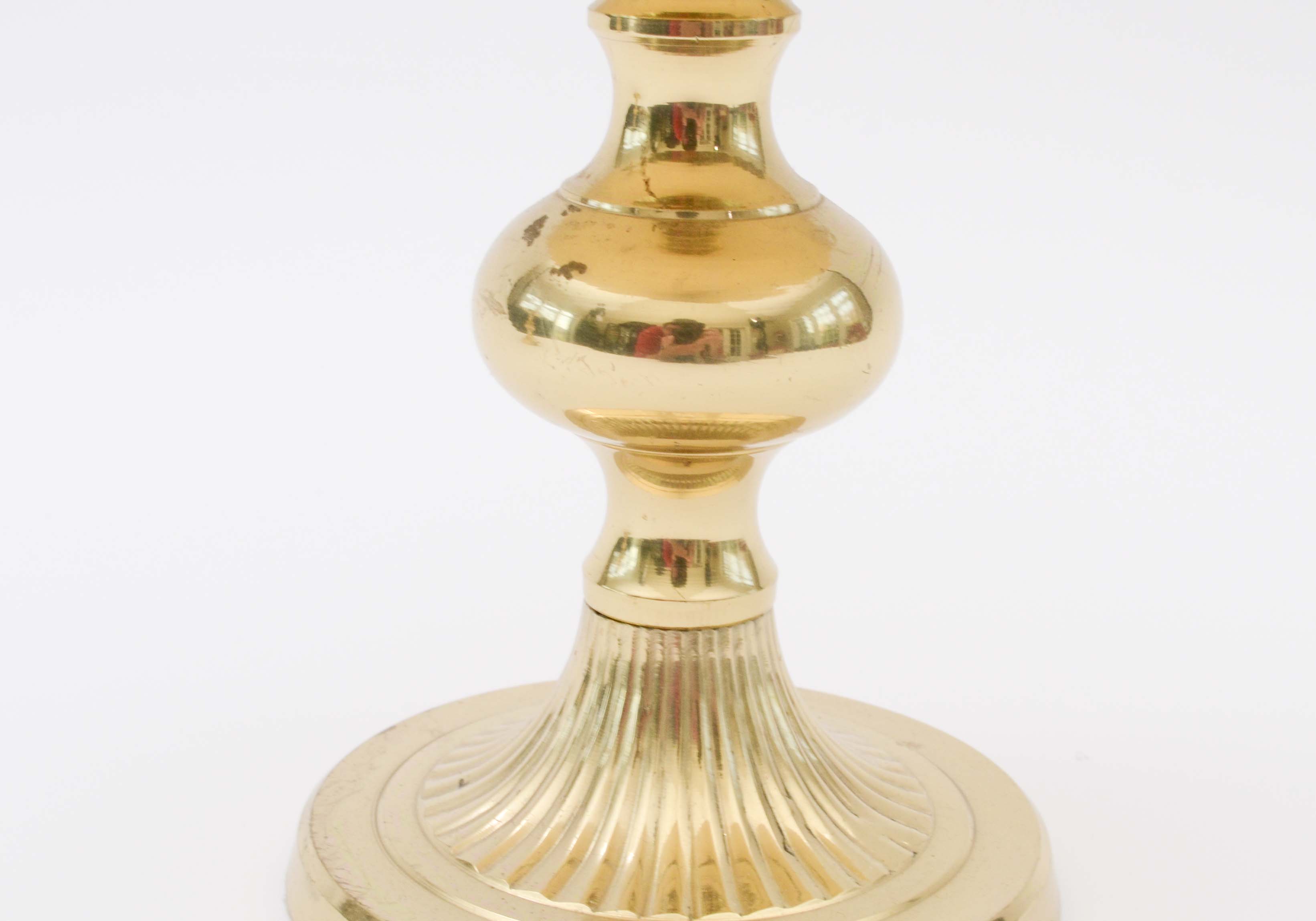 Set of Hosley Brass Pillar Candle Stands