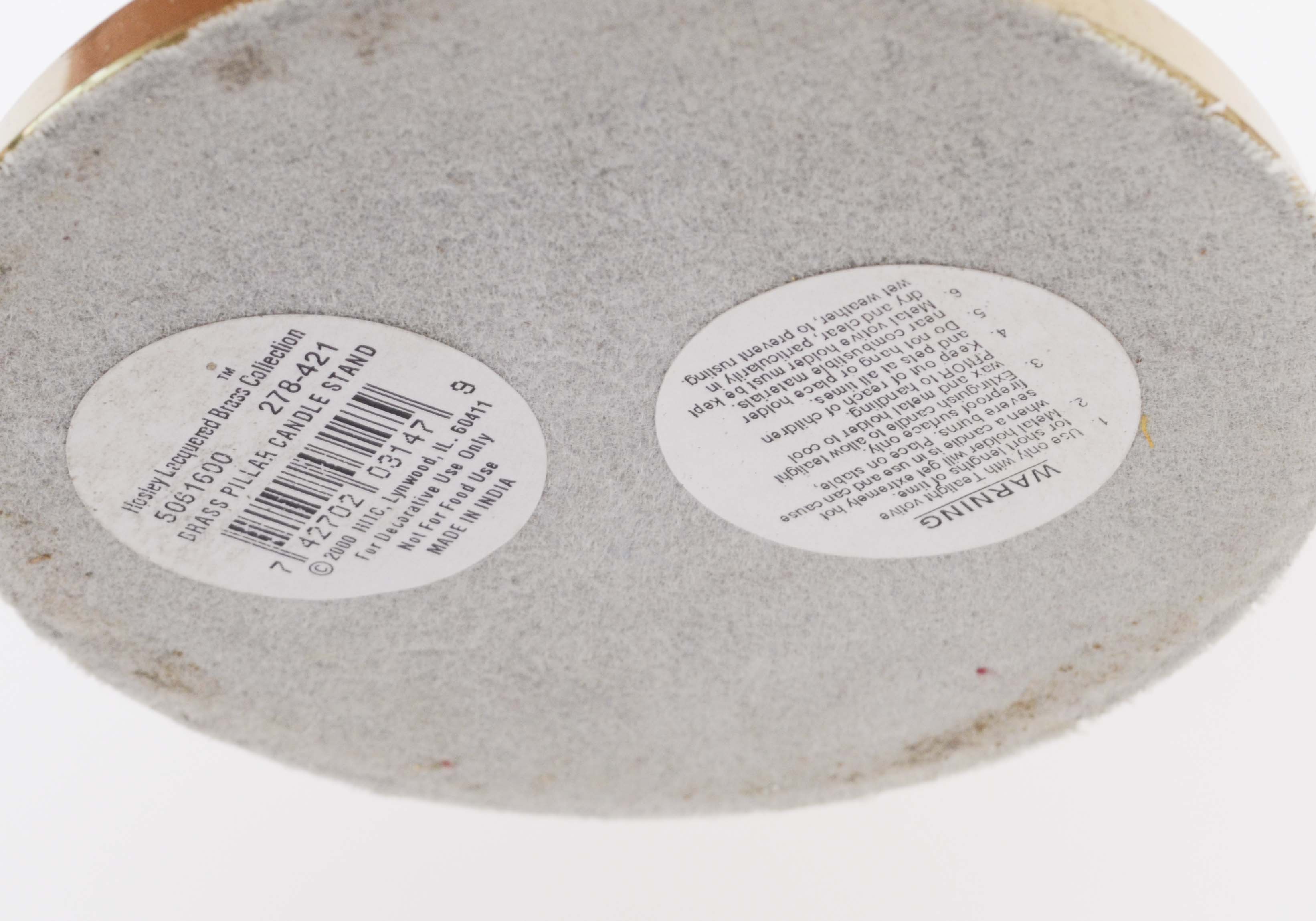 Set of Hosley Brass Pillar Candle Stands