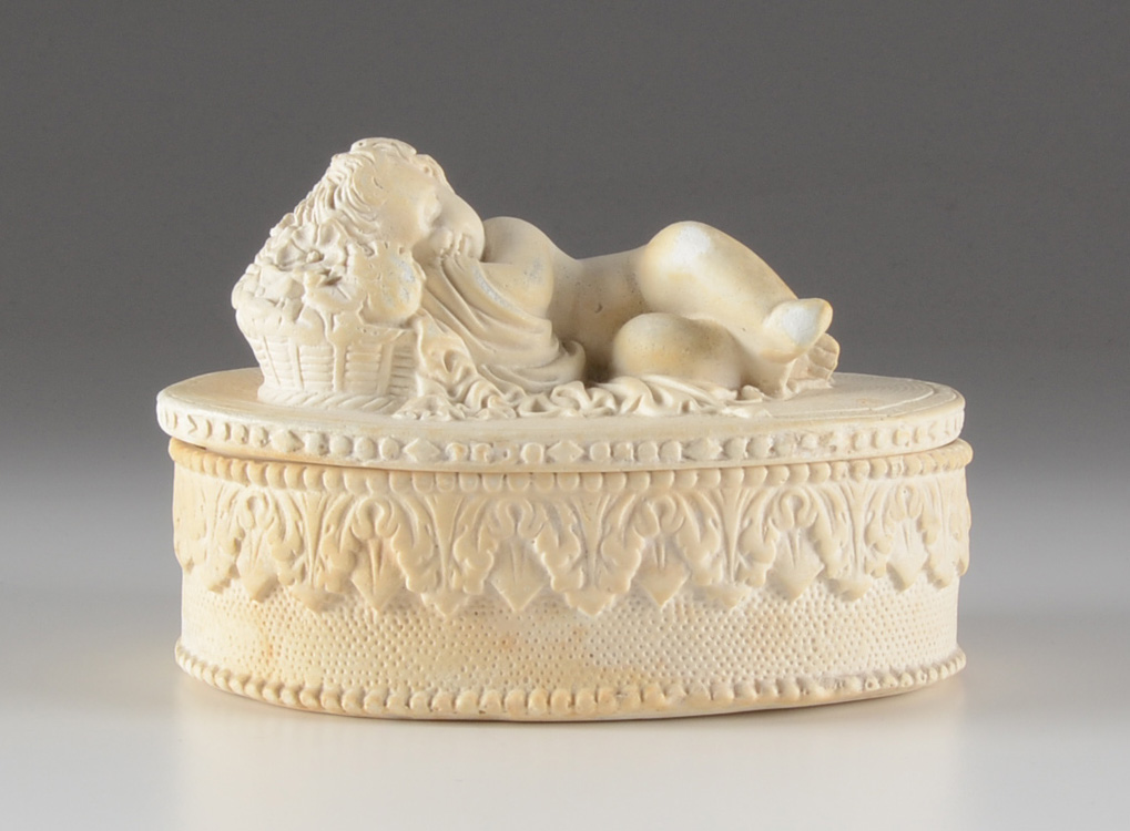 Antique Chalkware Dresser Trinket Boxes