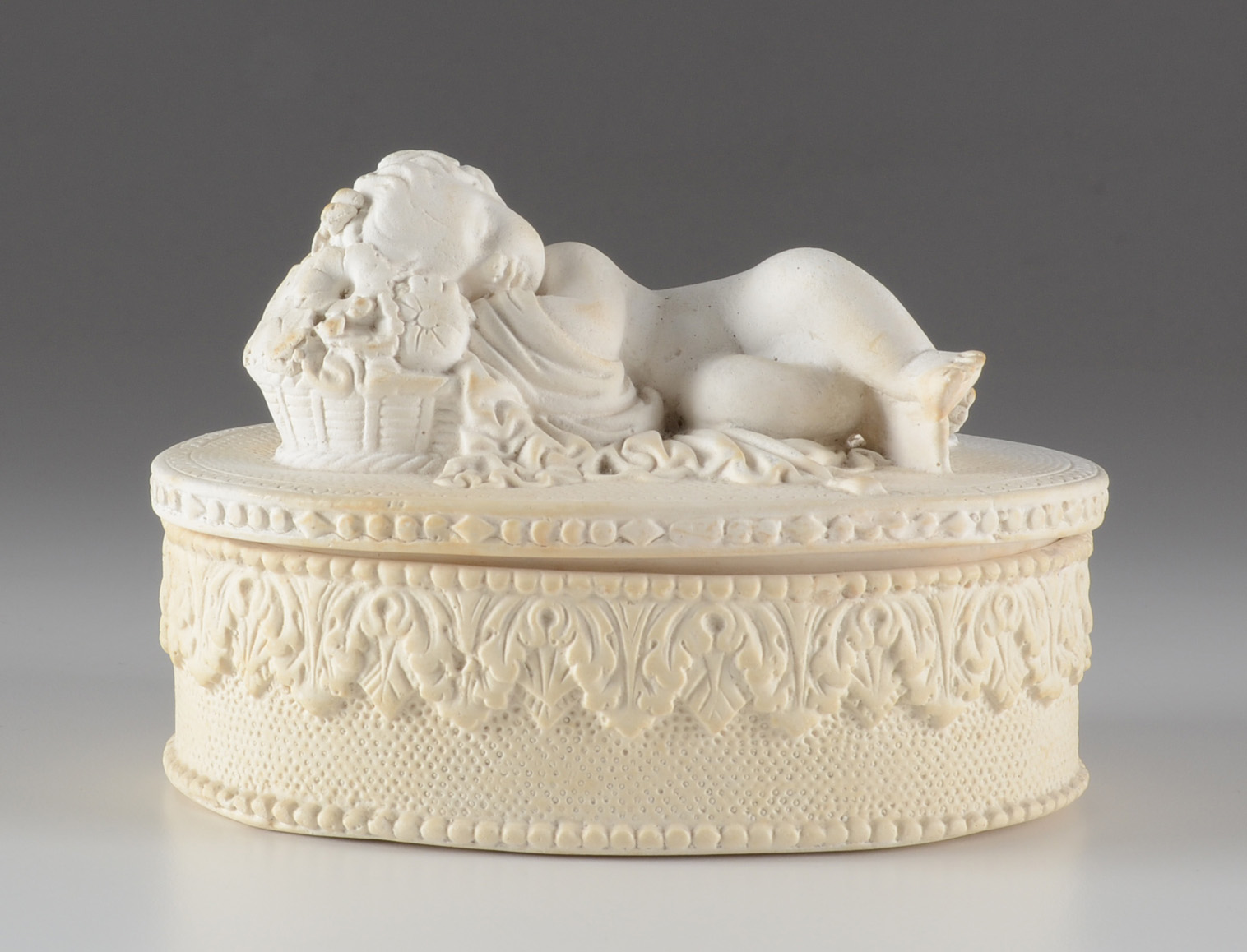 Antique Chalkware Dresser Trinket Boxes