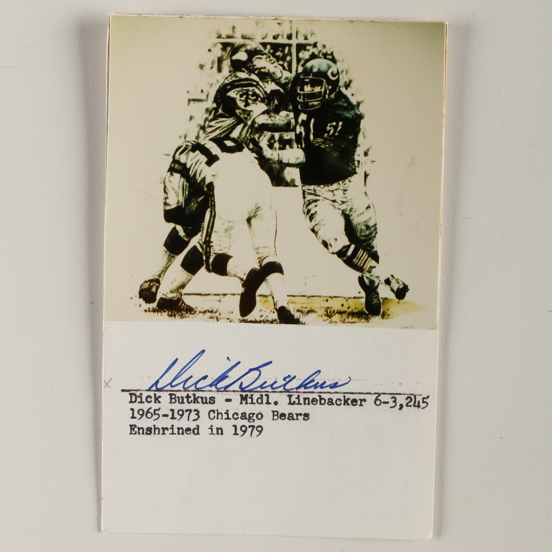 Dick Butkus Signed HOF Card