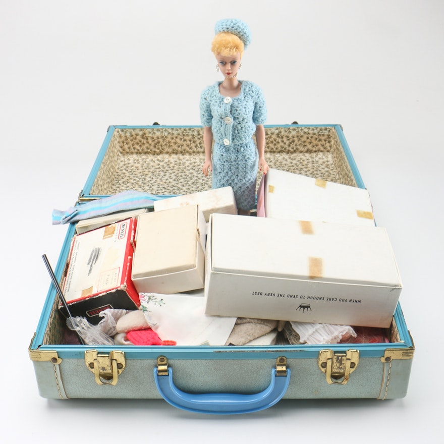 1962 Vintage Bubble Cut Barbie and Off Label Clothes
