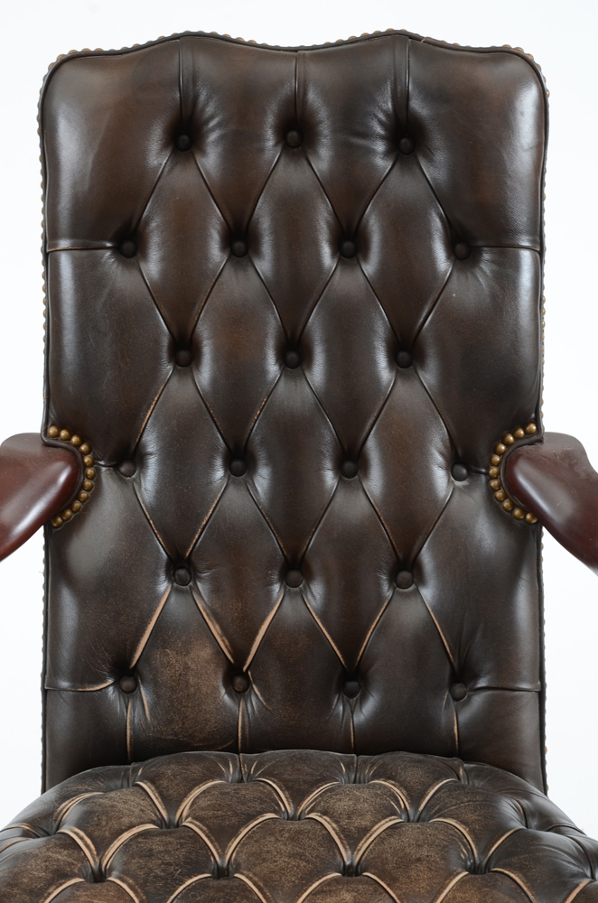 Hancock & Moore Tufted Leather Rolling Office Chair