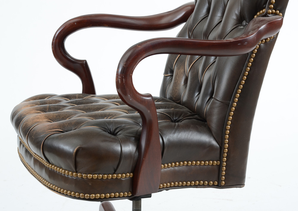 Hancock & Moore Tufted Leather Rolling Office Chair