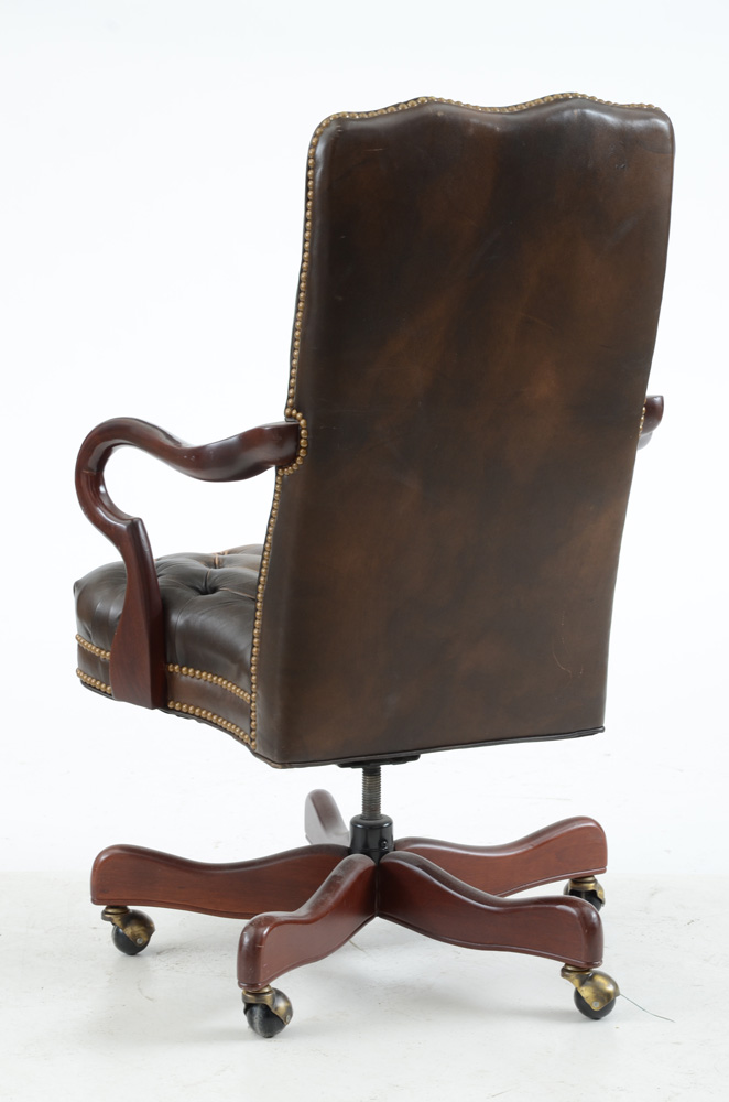 Hancock & Moore Tufted Leather Rolling Office Chair