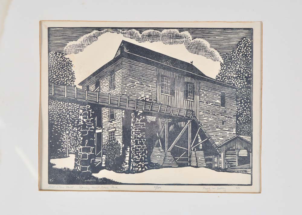 Paul Ashby Limited Edition Woodblock "Old Stone Mill"