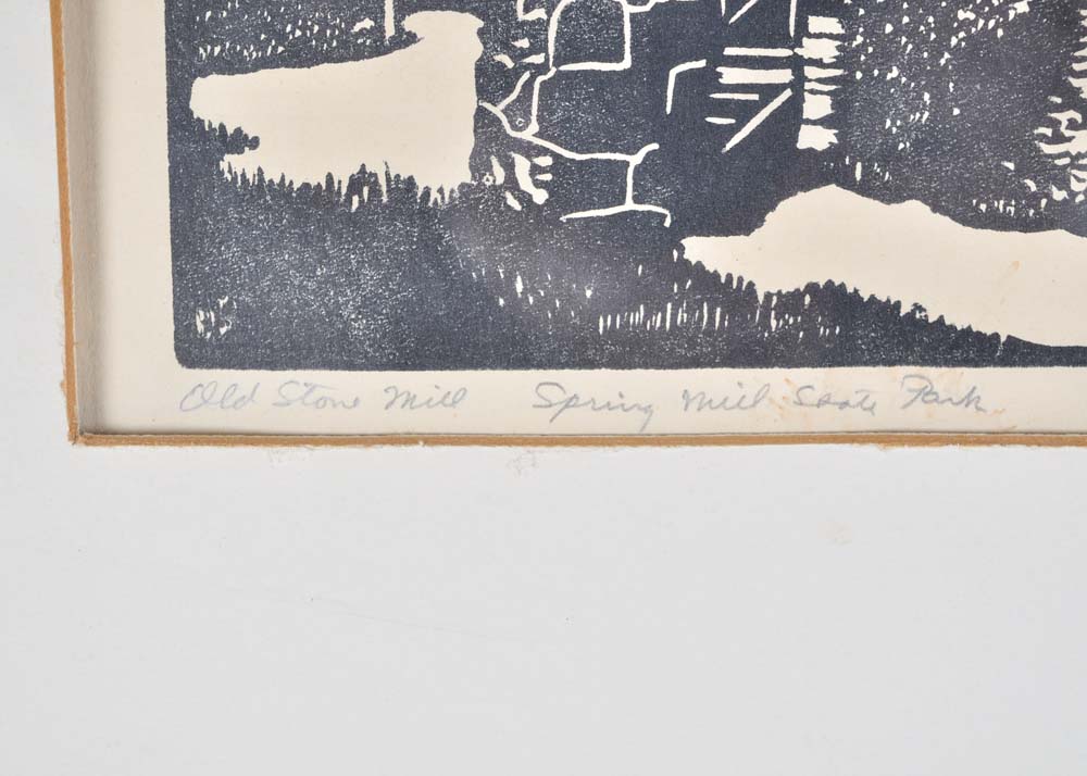 Paul Ashby Limited Edition Woodblock "Old Stone Mill"