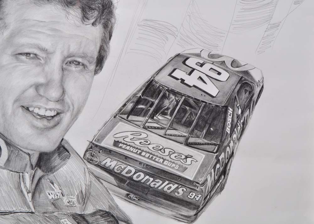 Jeanne Barnes Pencil Drawing of Bill Elliot