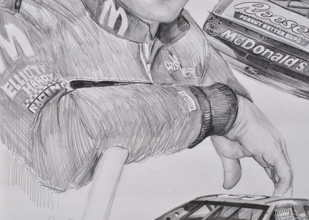 Jeanne Barnes Pencil Drawing of Bill Elliot