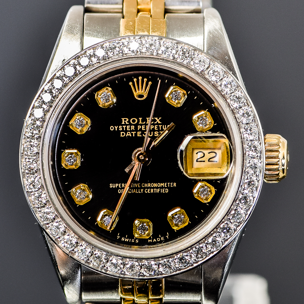 Rolex Datejust Two-Tone 18K Yellow Gold and Diamond Women's Watch