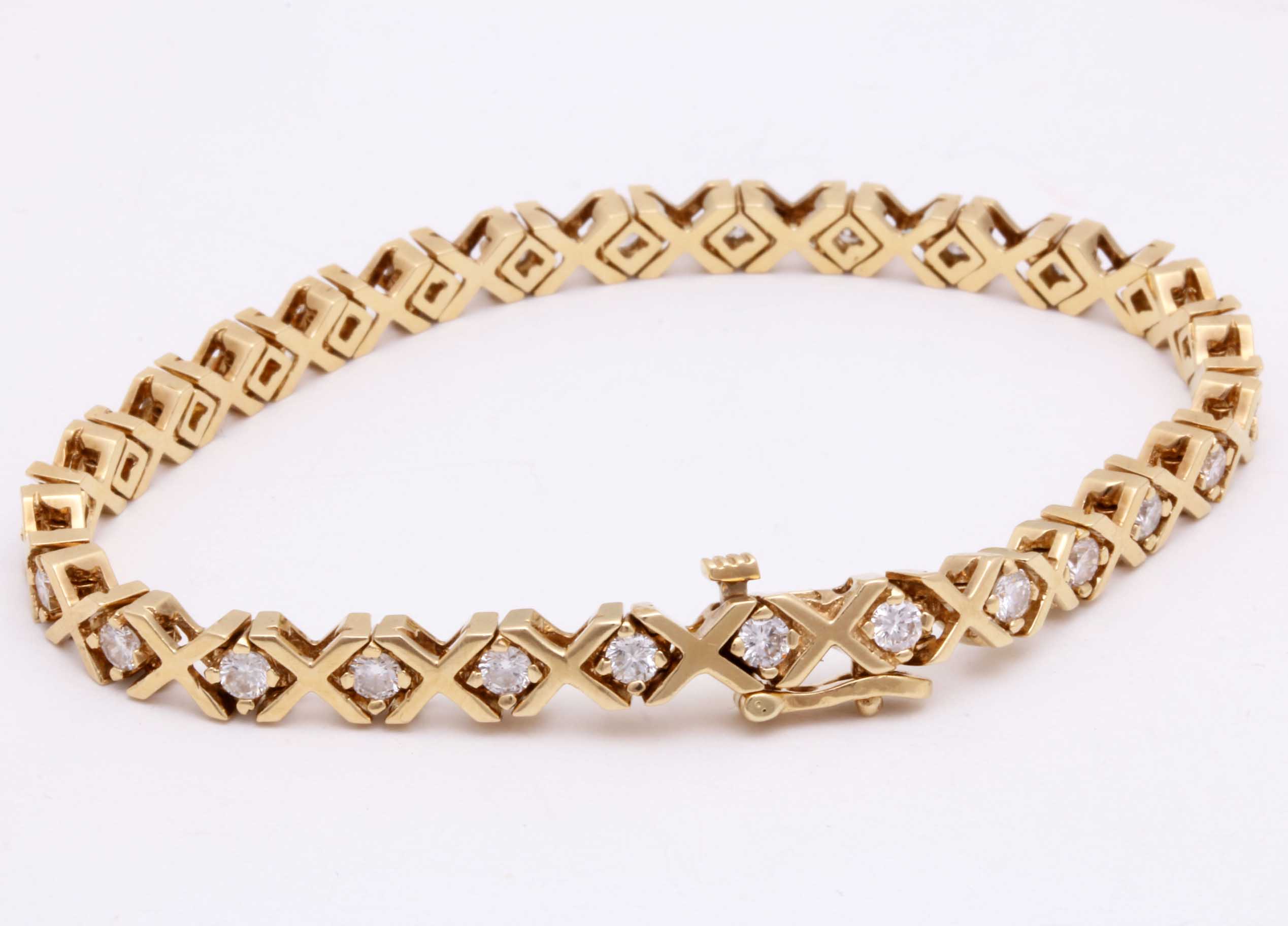 14K Yellow Gold Diamond Tennis Bracelet