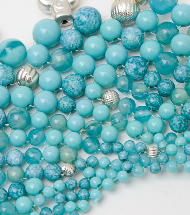 Beaded Collar Bib Necklace and Matching Bracelets