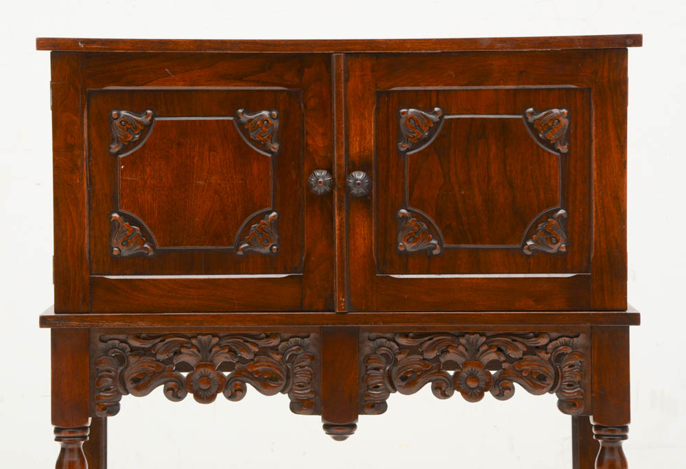 Antique Carved Highboy Cabinet