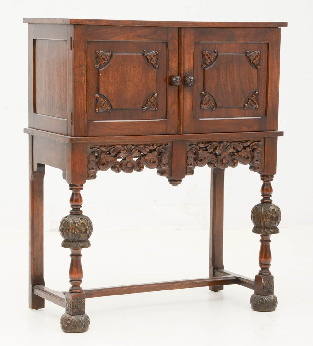 Antique Carved Highboy Cabinet