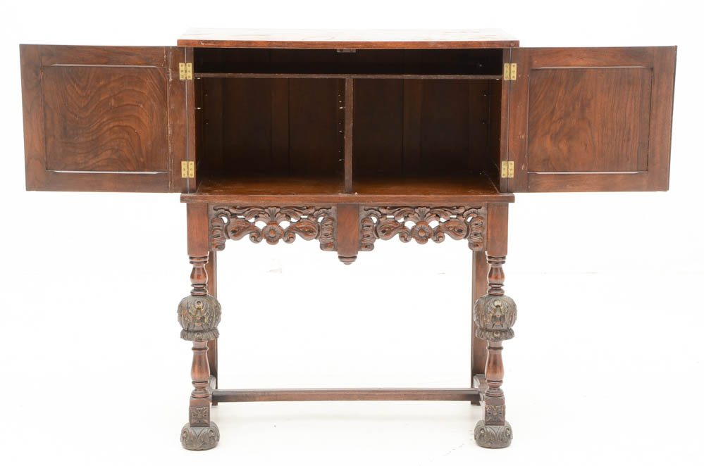 Antique Carved Highboy Cabinet