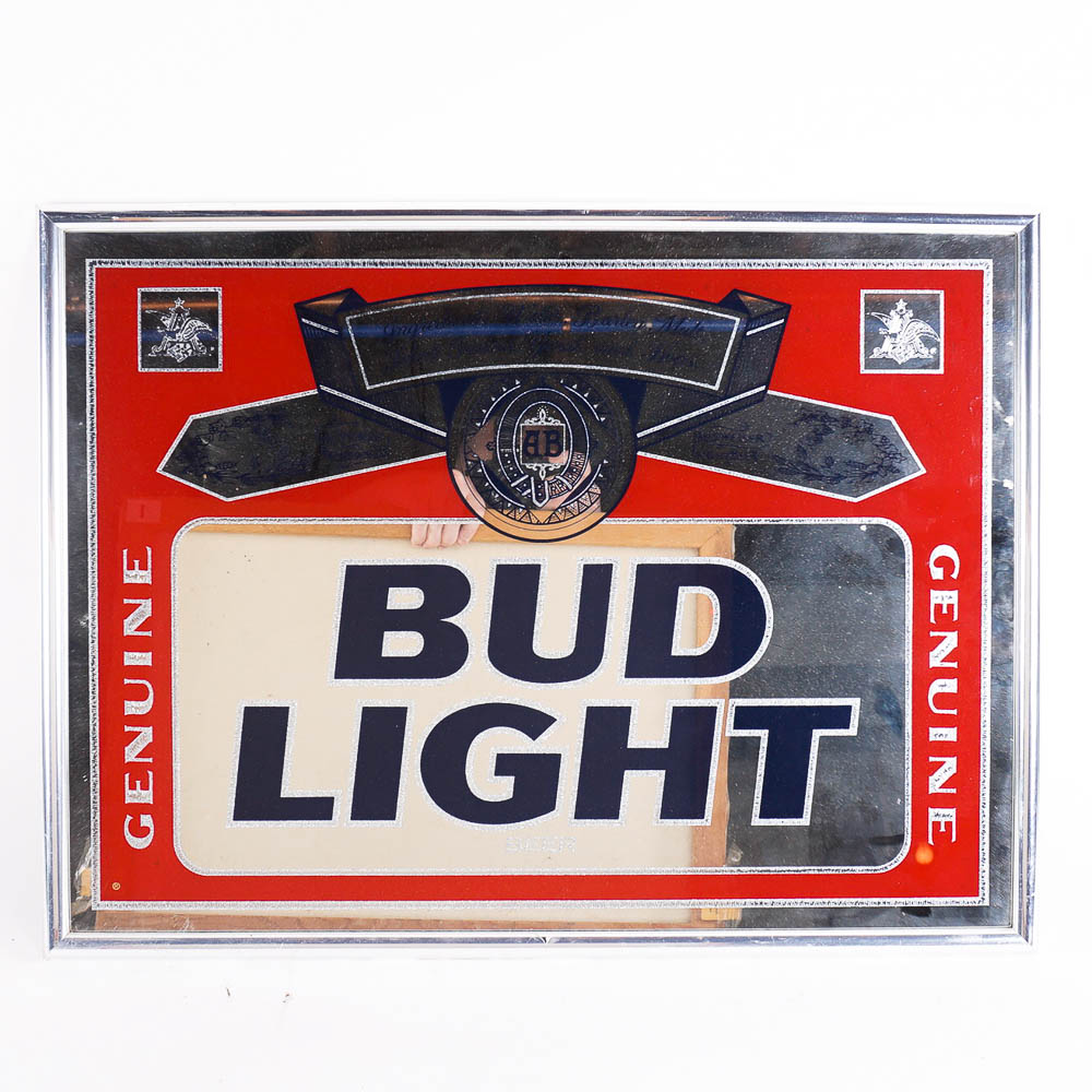Bud Light Mirror Bar Sign