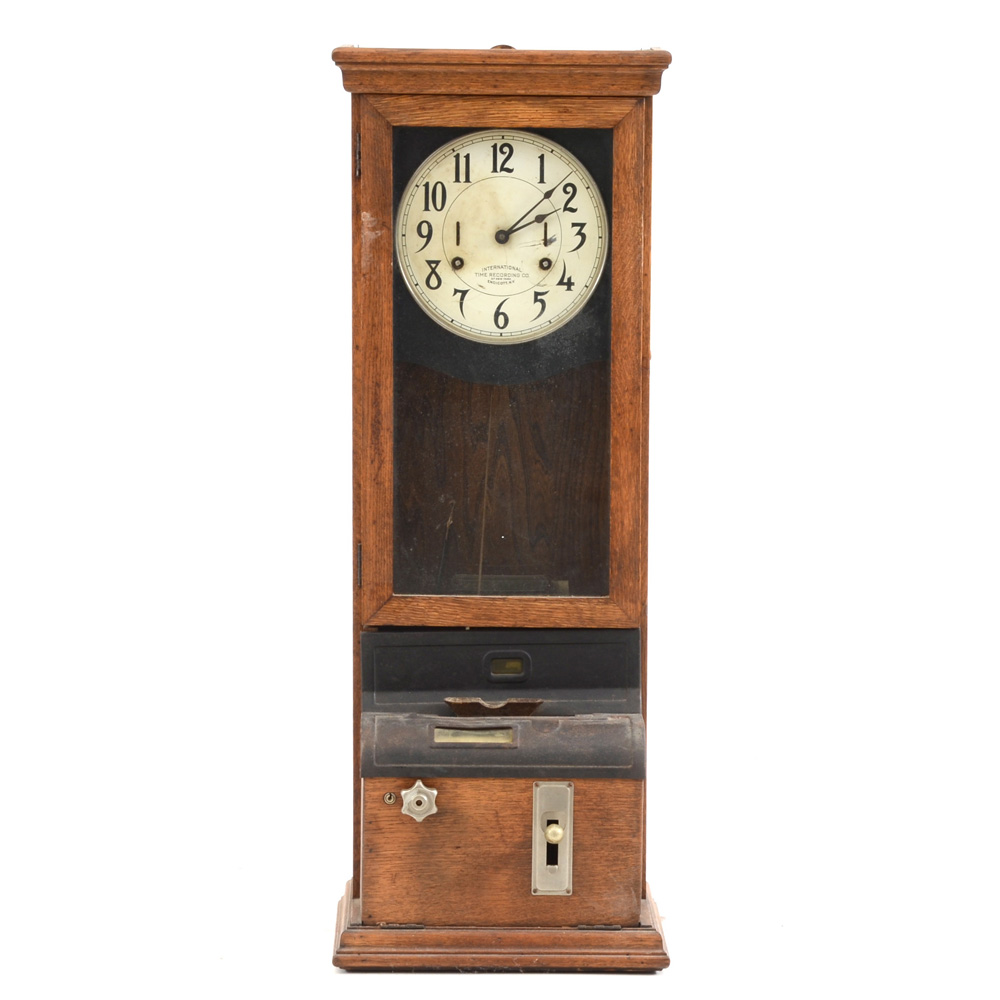 Early 20th Century International Time Recording Company Punch Clock