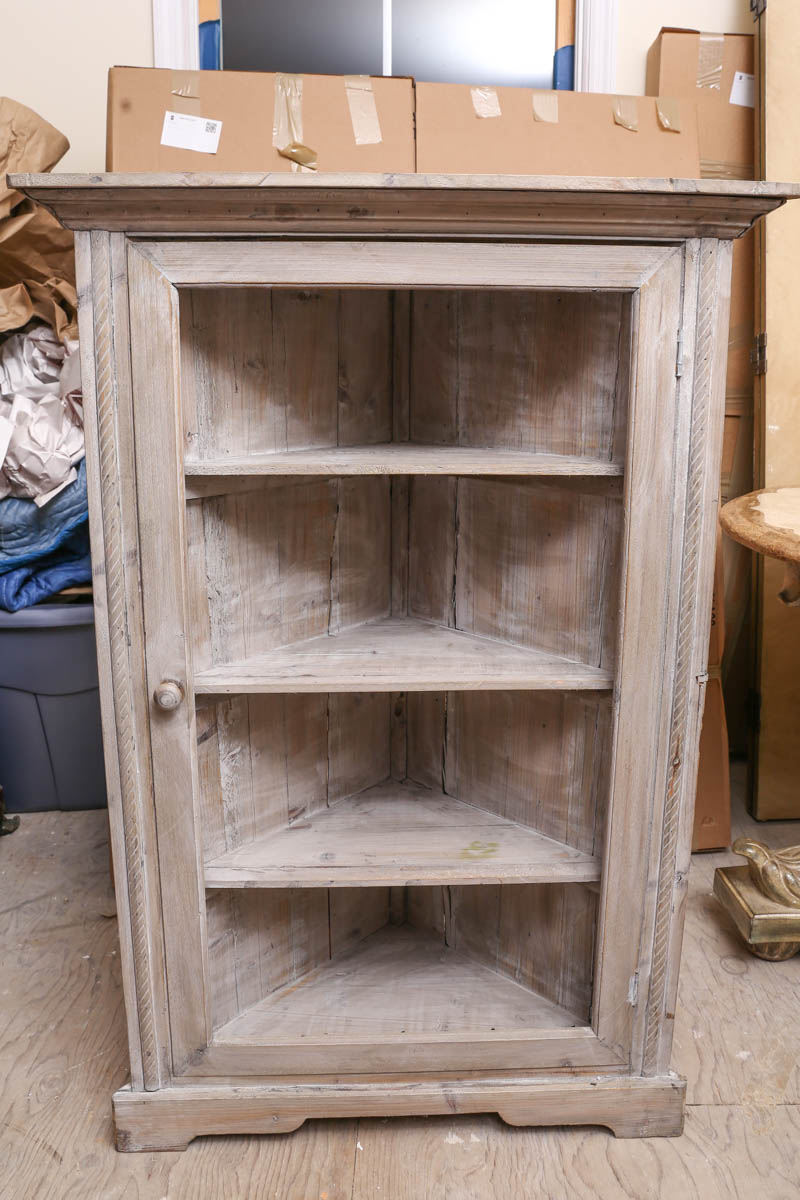 Distressed Corner Cabinet