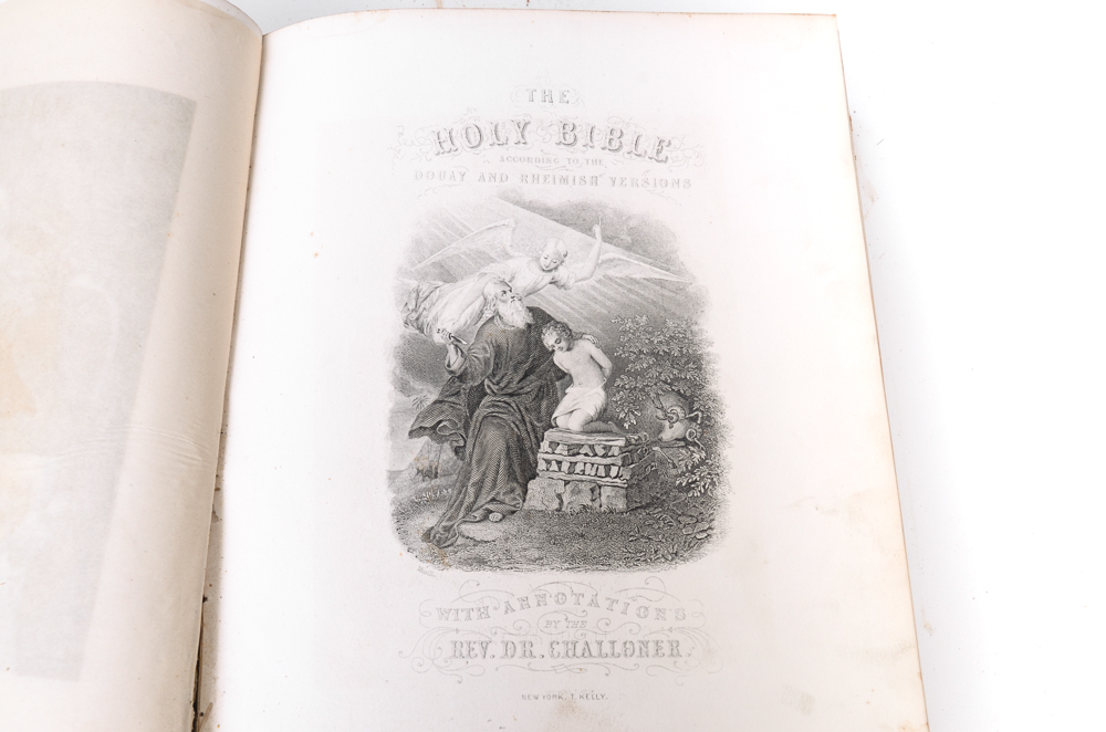 Antique 1878 Douay-Rheims Bible Published by Thomas Kelly