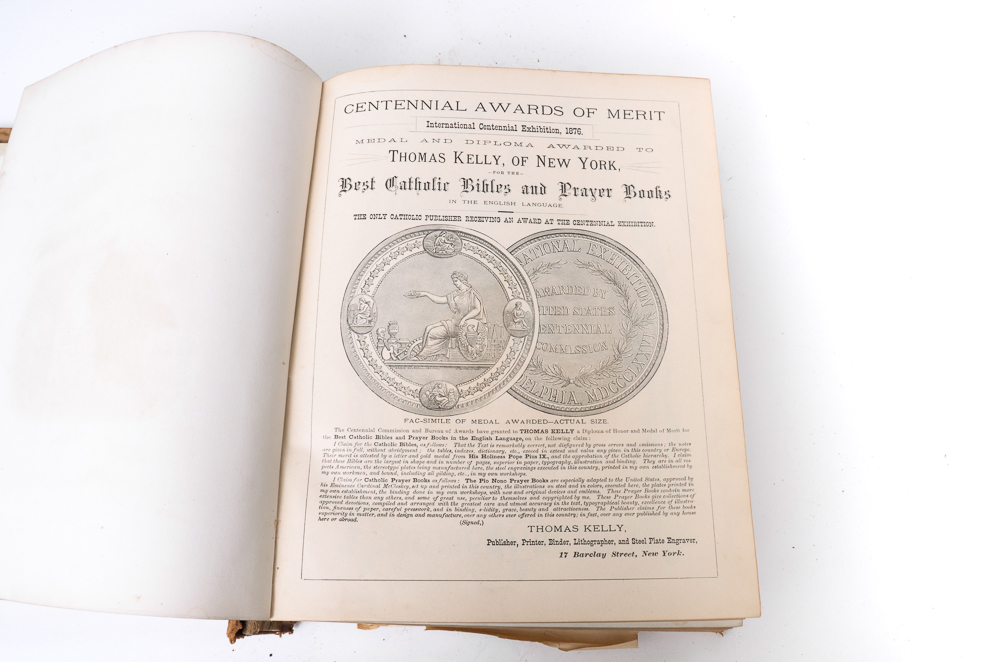 Antique 1878 Douay-Rheims Bible Published by Thomas Kelly