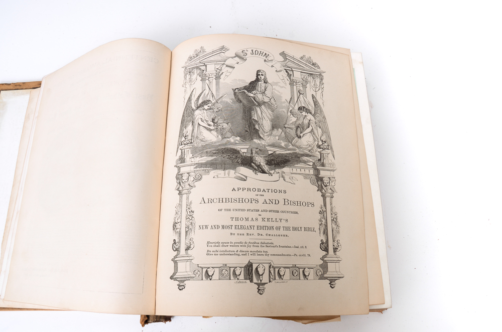 Antique 1878 Douay-Rheims Bible Published by Thomas Kelly