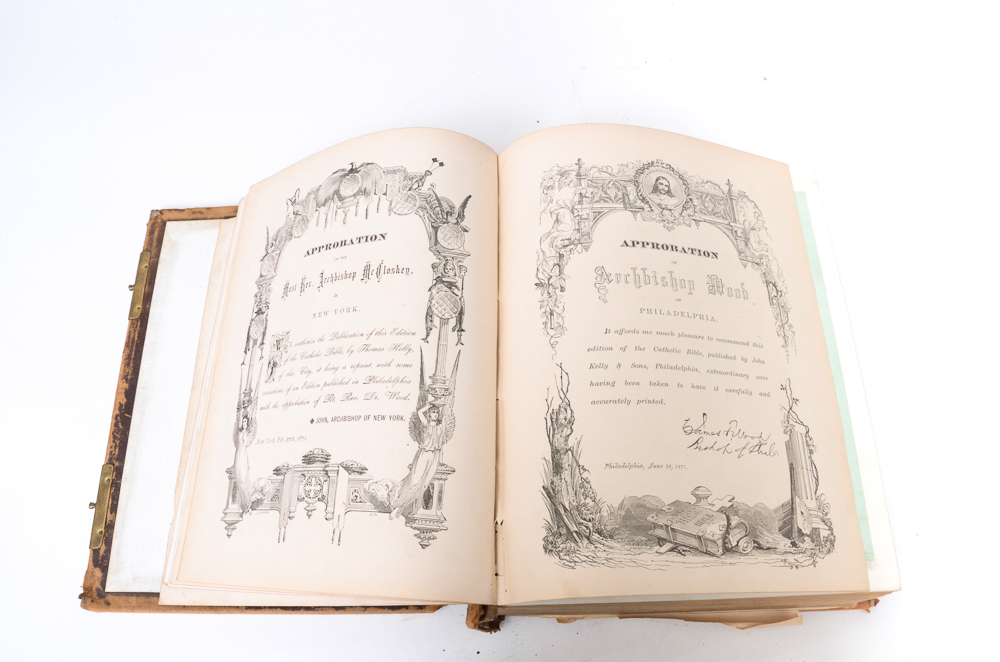 Antique 1878 Douay-Rheims Bible Published by Thomas Kelly