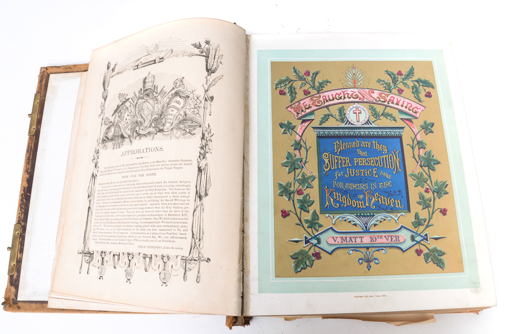 Antique 1878 Douay-Rheims Bible Published by Thomas Kelly