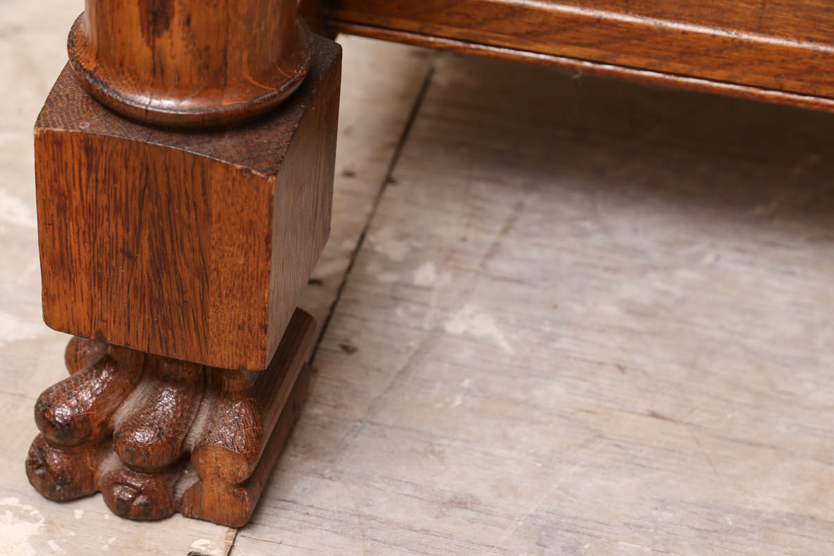 Vintage Lion Foot Oak Table