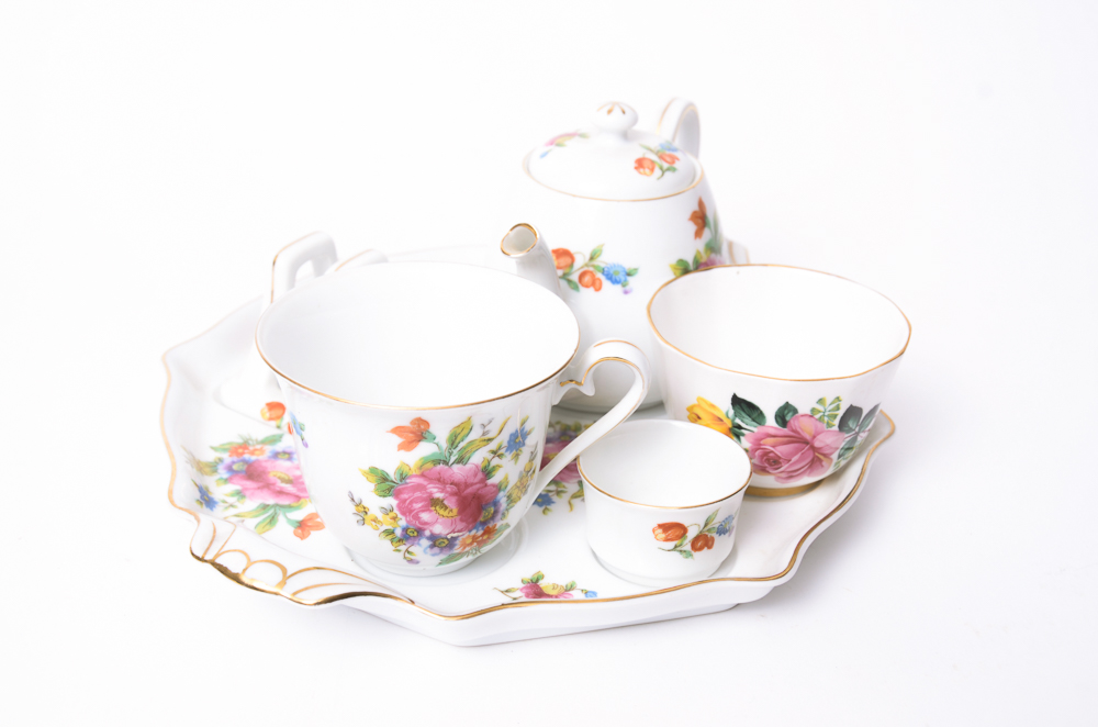 Assortment Of Porcelain Trinket Boxes, Bells And More