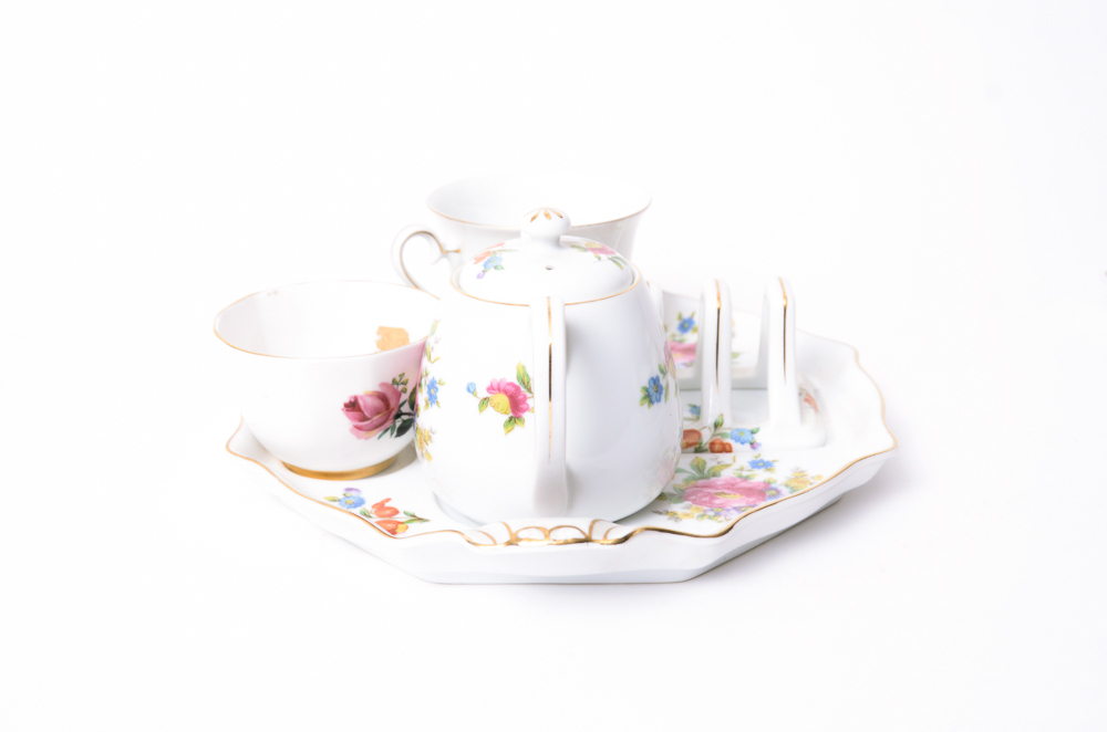 Assortment Of Porcelain Trinket Boxes, Bells And More