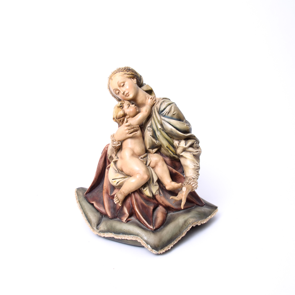 Antonio Borsato Porcelain Figurine of Mother And Child