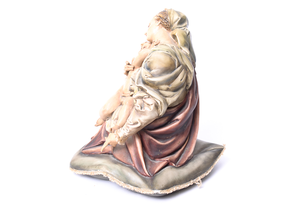 Antonio Borsato Porcelain Figurine of Mother And Child