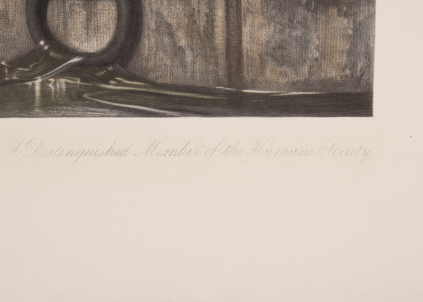 After Edwin Henry Landseer Hand Colored Engraving on Paper "A Distinguished Member of the Humane Society"