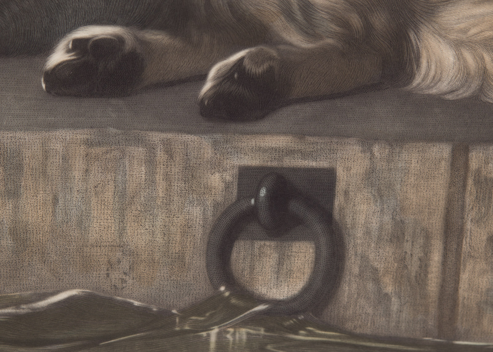 After Edwin Henry Landseer Hand Colored Engraving on Paper "A Distinguished Member of the Humane Society"