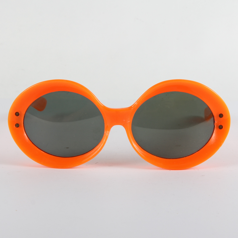 1960s Jackie O Style Orange Sunglasses