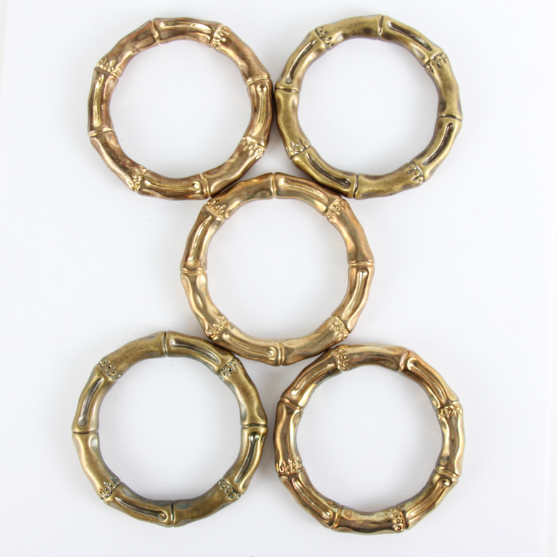 Vintage Brass Bamboo Style Bangles