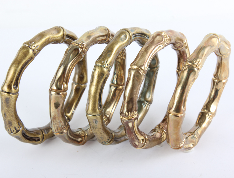 Vintage Brass Bamboo Style Bangles