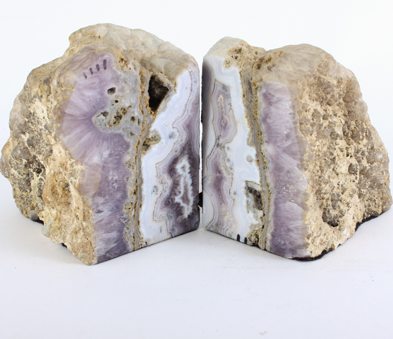 Pair of Geode Agate Bookends