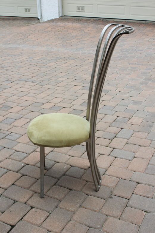 Vintage Chromed Metal High Backed Chair