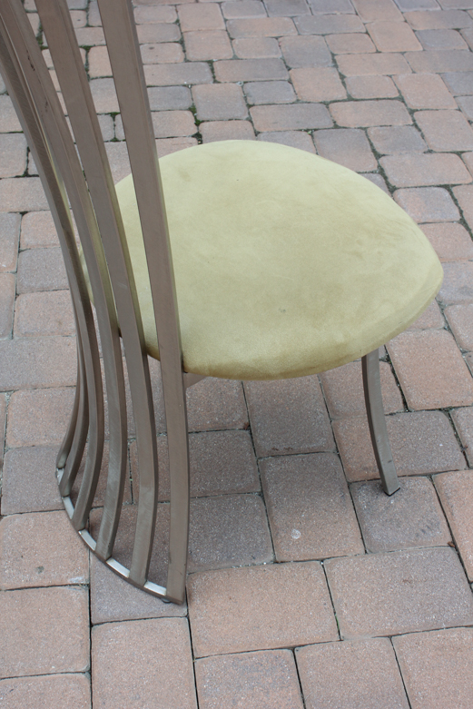 Vintage Chromed Metal High Backed Chair