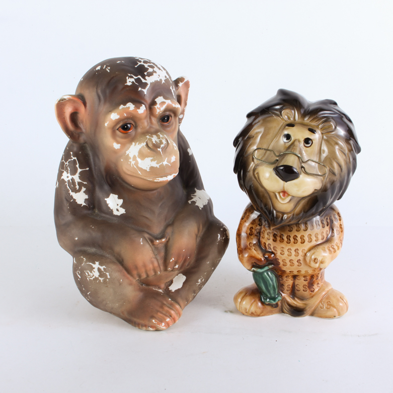 Pair of Vintage Ceramic Coin Banks