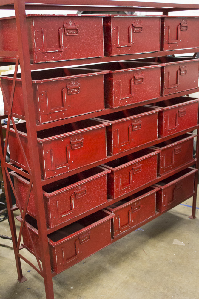 Red Kamal Metal Shelving Unit