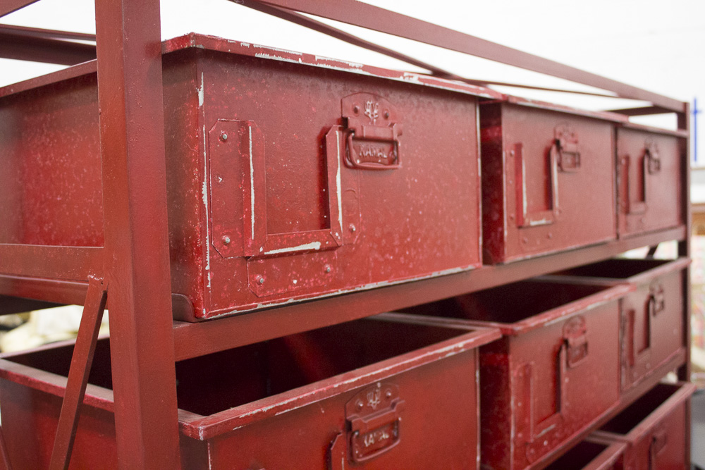 Red Kamal Metal Shelving Unit