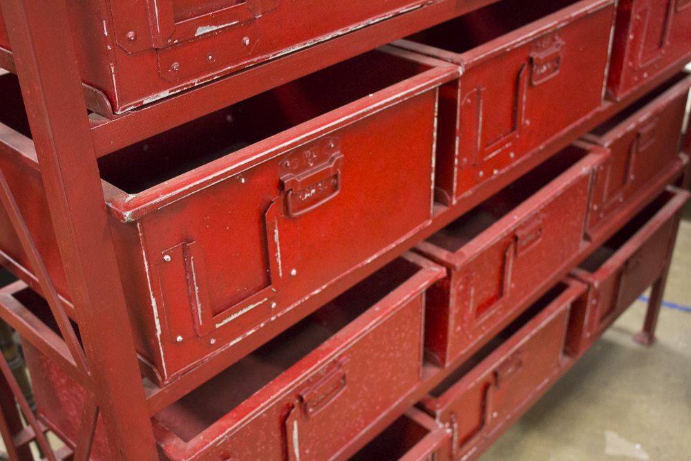 Red Kamal Metal Shelving Unit