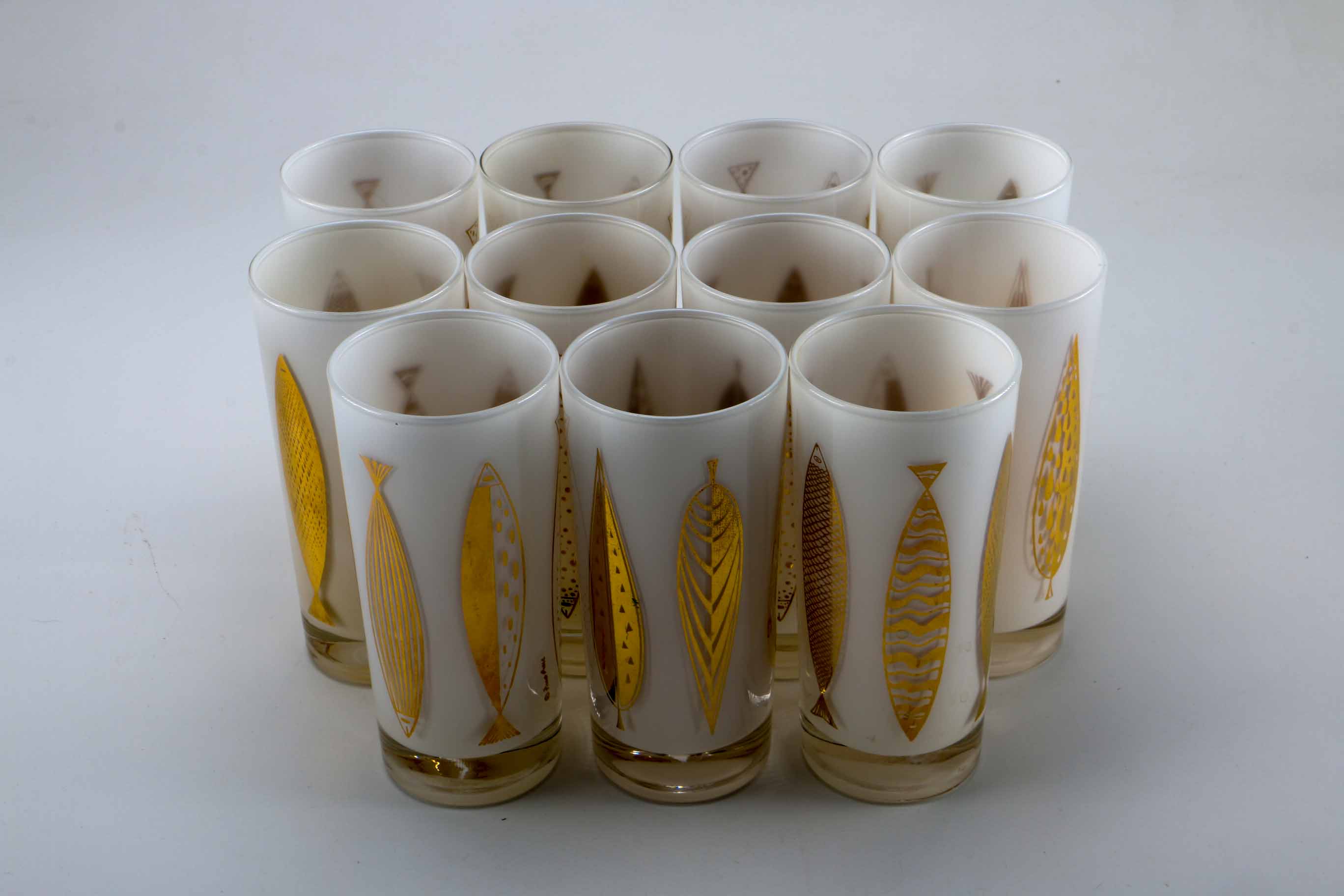 Mid-Century Fred Press Highball Glasses