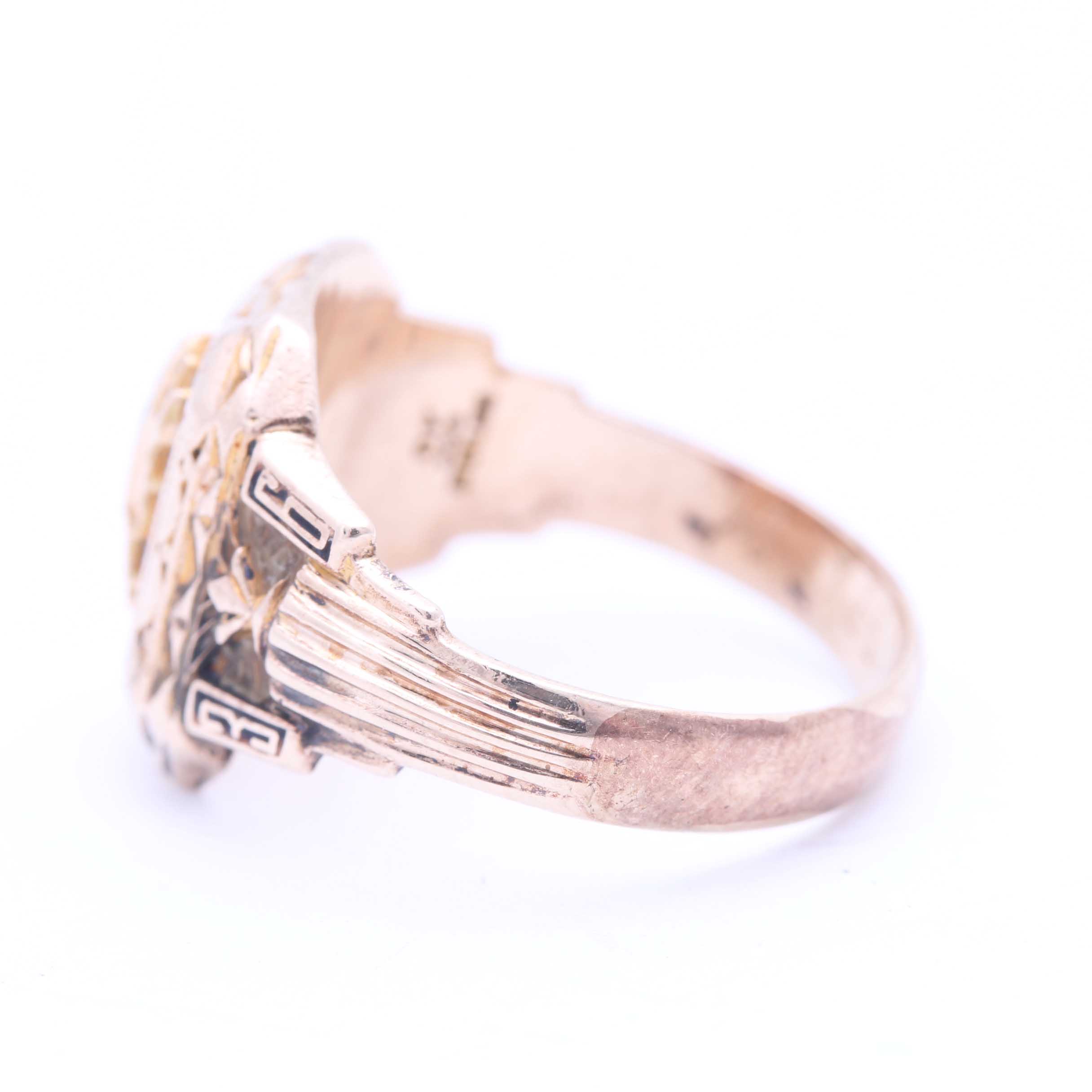 10K Yellow Gold Over Sterling Silver High School Ring